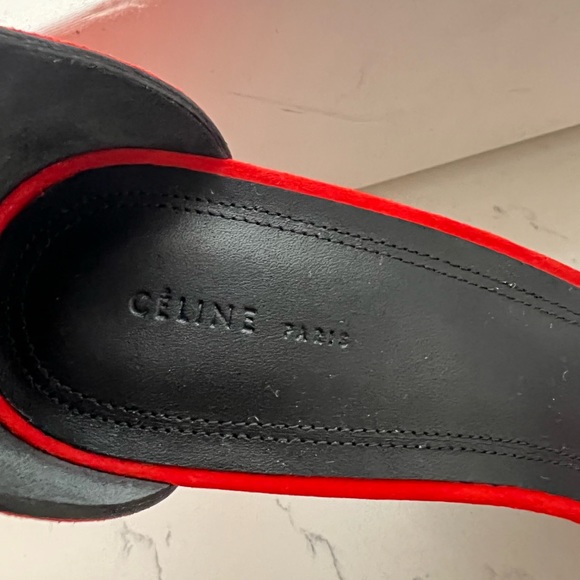 ❌ SOLD - Celine NWB bright red/orange heels Phoebe Philo era - Picture 7 of 9